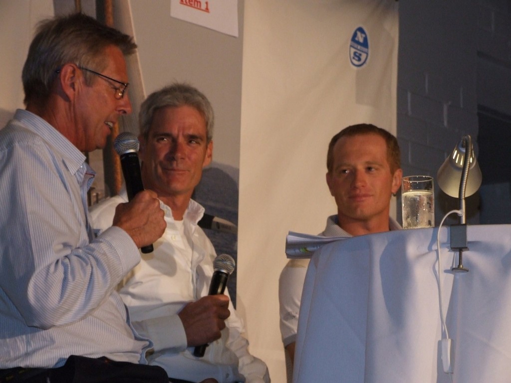 2010 - Rob Brown, Grant Simmer, James Spithill speaking at the RPAYC Spithill/Simmer function © Simon Reffold